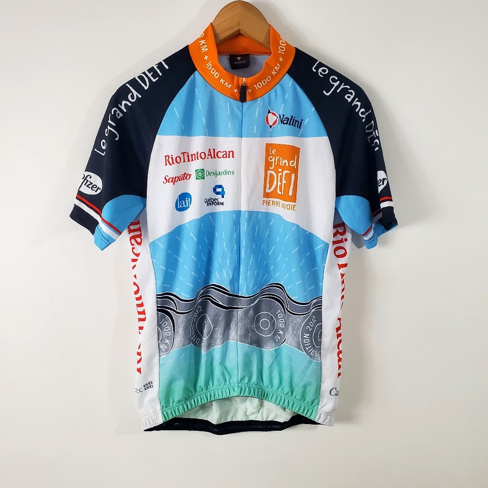 Le Grand Defi Pierre Lavoie Nalini Orange and Blue Jersey Cycling